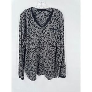 ClimateRight CuddlDuds Top Womens 3X Animal Print Cozy Lounge Relaxation Casual